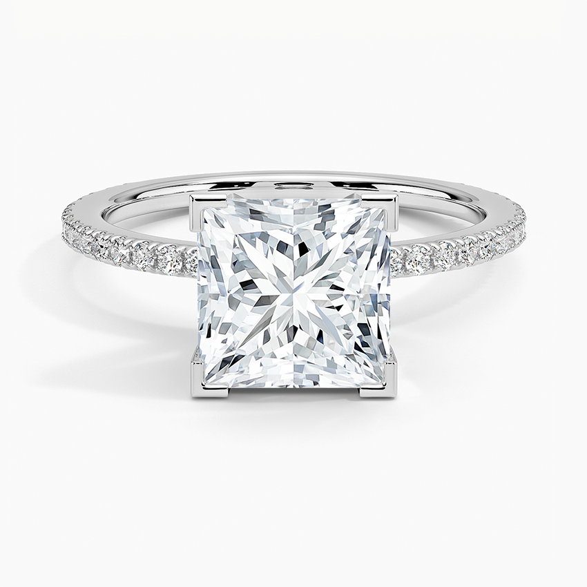 Ballad Three-Quarter Coverage Diamond Ring (1/4 ct. tw.) - Princess Cut Center Stone