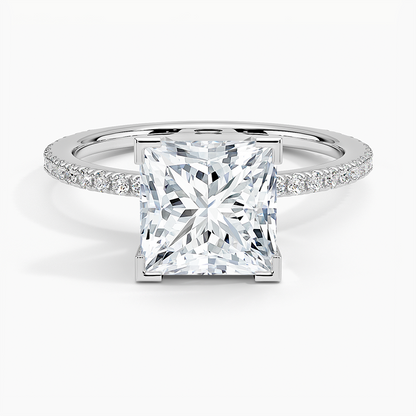 Ballad Three-Quarter Coverage Diamond Ring (1/4 ct. tw.) - Princess Cut Center Stone