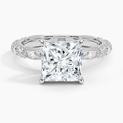 Celestia Milgrain Diamond Ring (1/4 ct. tw.) - Princess Cut Center Stone