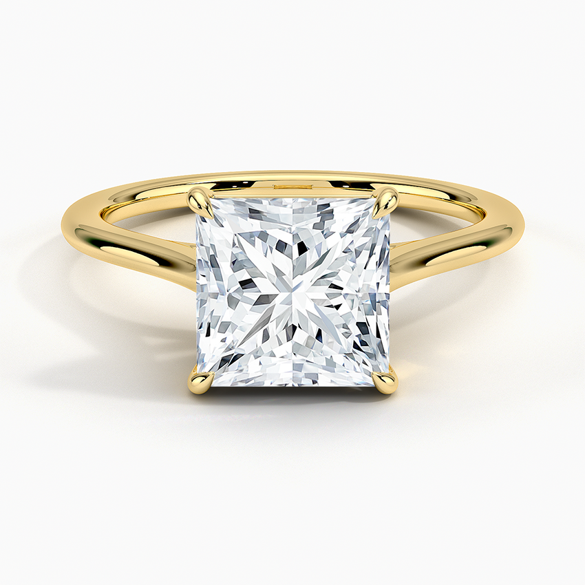 1.4mm Provence Solitaire Ring - Princess Cut Center Stone