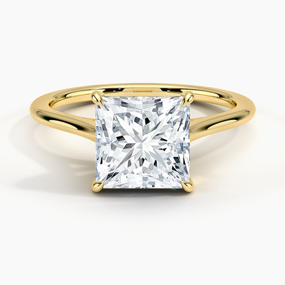1.4mm Provence Solitaire Ring - Princess Cut Center Stone