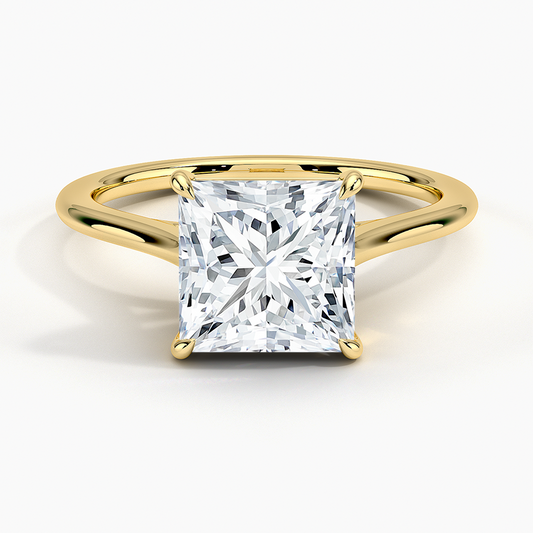 1.4mm Provence Solitaire Ring - Princess Cut Center Stone