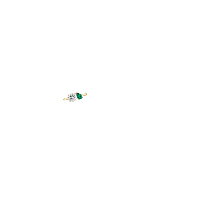 Viridian Toi et Moi Diamond Ring