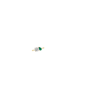 Viridian Toi et Moi Diamond Ring