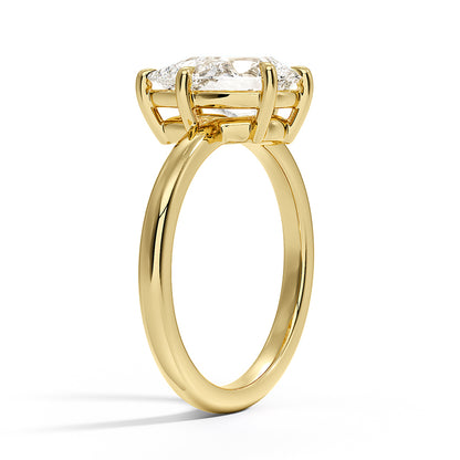 Angled Solitaire Diamond Ring