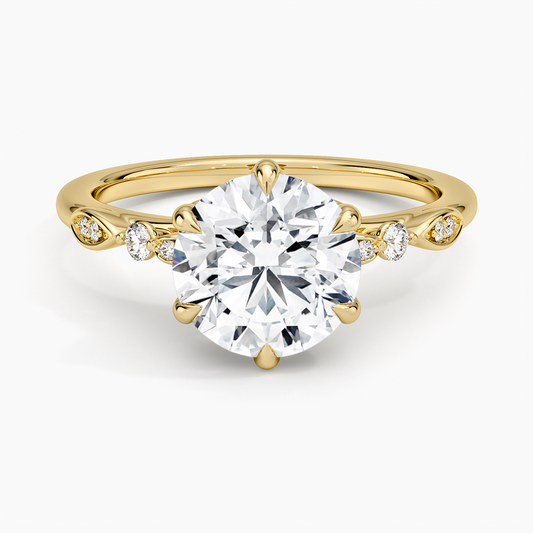 Rochelle Diamond Ring - Round Center Stone