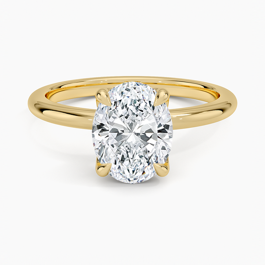 Elodie 1.8mm Solitaire Ring - Oval Center Stone