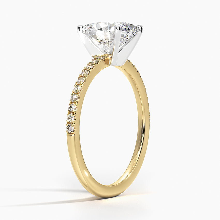 Ballad Half Coverage Diamond Ring (1/8 ct. tw.) - Oval Center Stone