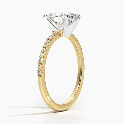 Ballad Half Coverage Diamond Ring (1/8 ct. tw.) - Oval Center Stone
