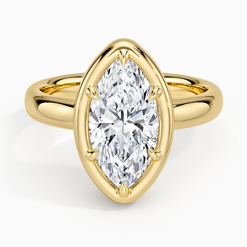 Andrea Bezel Prong Ring - Marquise Center Stone