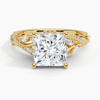Begonia Vine Diamond Ring (1/2 ct. tw.) - Princess Cut Center Stone