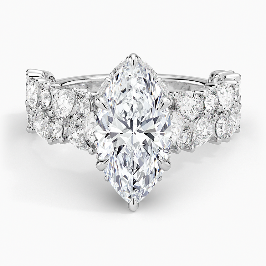 Olivetta Double Row Diamond Ring (2 1/2 ct. tw.) - Marquise Center Stone