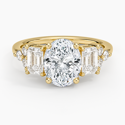 Sabine Cluster Diamond Ring (1 ct. tw.) - Oval Center Stone
