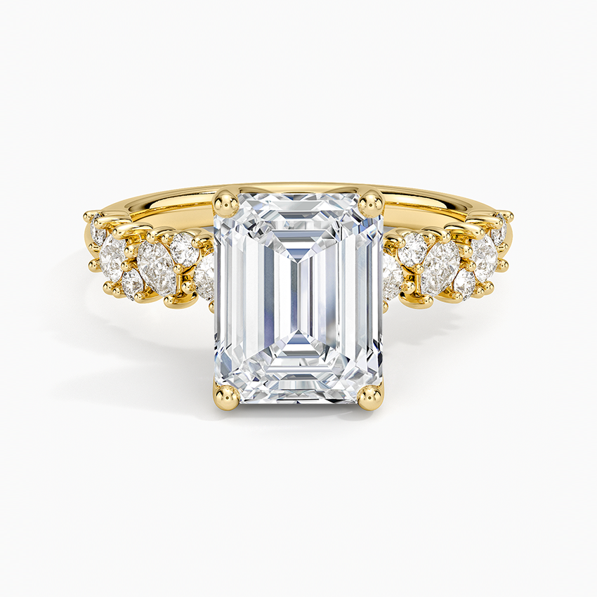 Olivetta Diamond Ring - Emerald Cut Center Stone