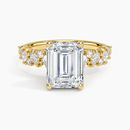 Olivetta Diamond Ring - Emerald Cut Center Stone