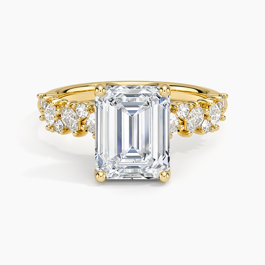 Olivetta Diamond Ring - Emerald Cut Center Stone