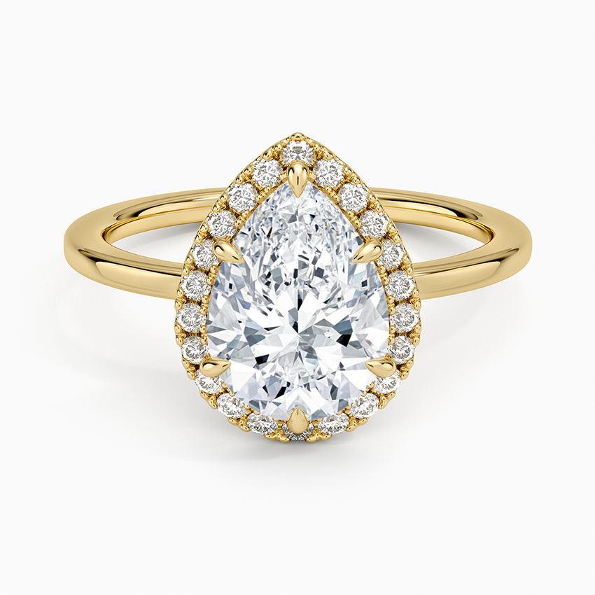 Vienna Halo Diamond Ring - Pear Cut Center Stone