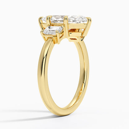 Rhiannon Emerald Cut Three Stone Diamond Ring (1/2 ct. tw.) - Marquise Center Stone