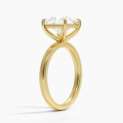 Fairmined Perfect Fit Solitaire 2mm Ring - Princess Cut Center Stone