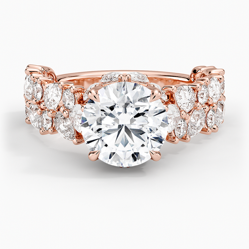 Olivetta Double Row Diamond Ring (2 1/2 ct. tw.) - Round Center Stone