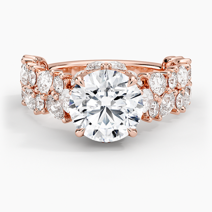 Olivetta Double Row Diamond Ring (2 1/2 ct. tw.) - Round Center Stone
