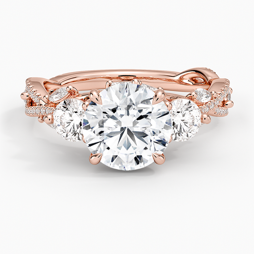 Luxe Secret Garden Three Stone Diamond Ring (1 ct. tw.) - Round Center Stone