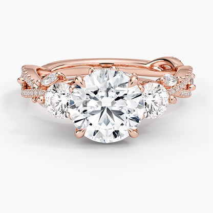 Luxe Secret Garden Three Stone Diamond Ring (1 ct. tw.) - Round Center Stone