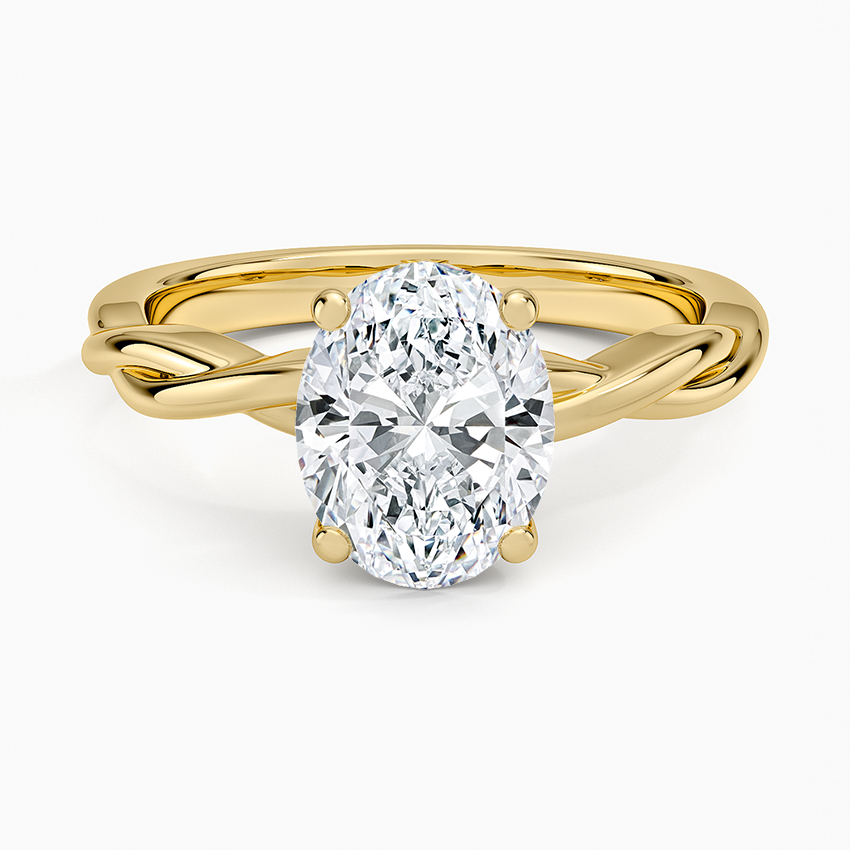 Twisted Vine Solitaire Ring - Oval Center Stone