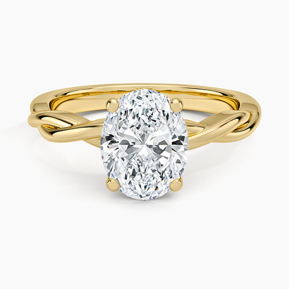 Twisted Vine Solitaire Ring - Oval Center Stone
