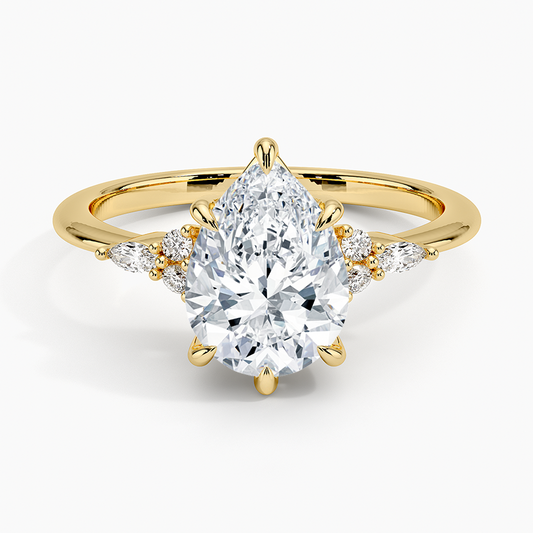 Nadia Diamond Ring - Pear Center Stone