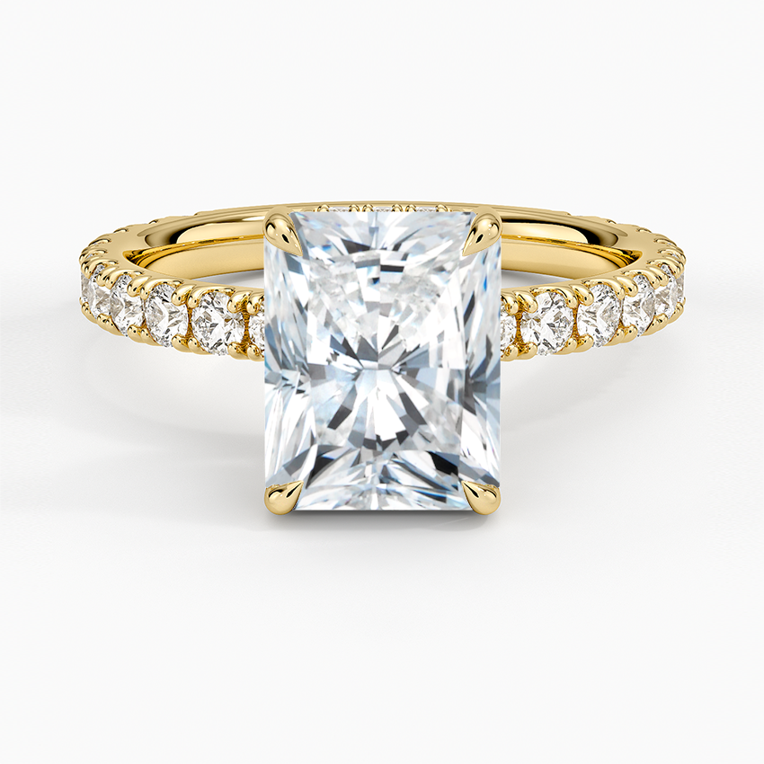 Grand Perfect Fit Three-Quarter Diamond Ring - Radiant Cut Center Stone