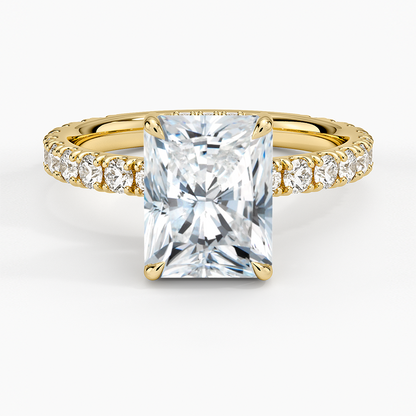 Grand Perfect Fit Three-Quarter Diamond Ring - Radiant Cut Center Stone