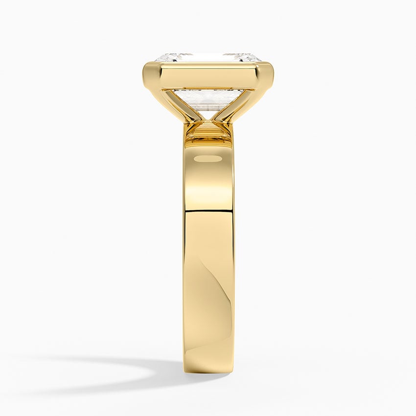 Peyton Bezel Diamond Solitaire Ring - Emerald Cut Center Stone