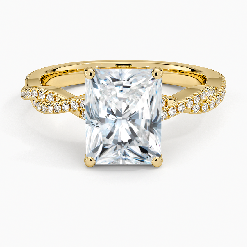 Petite Luxe Twisted Vine Diamond Ring (1/4 ct. tw.) - Radiant Cut Center Stone