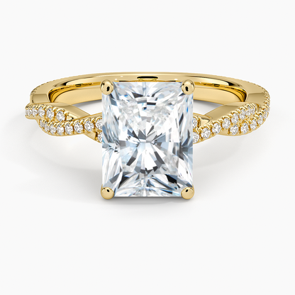 Petite Luxe Twisted Vine Diamond Ring (1/4 ct. tw.) - Radiant Cut Center Stone