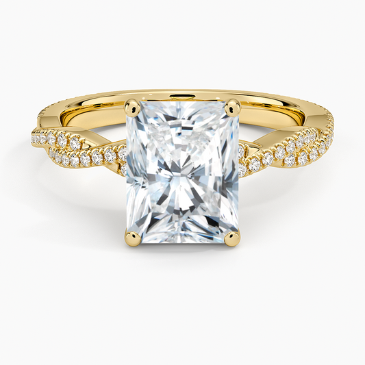 Petite Luxe Twisted Vine Diamond Ring (1/4 ct. tw.) - Radiant Cut Center Stone
