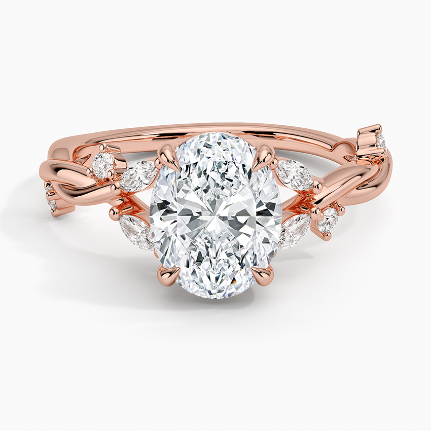 Azalea Twist Diamond Ring - Oval Center Stone