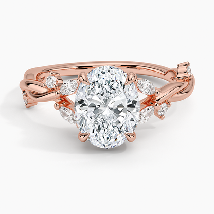 Azalea Twist Diamond Ring - Oval Center Stone