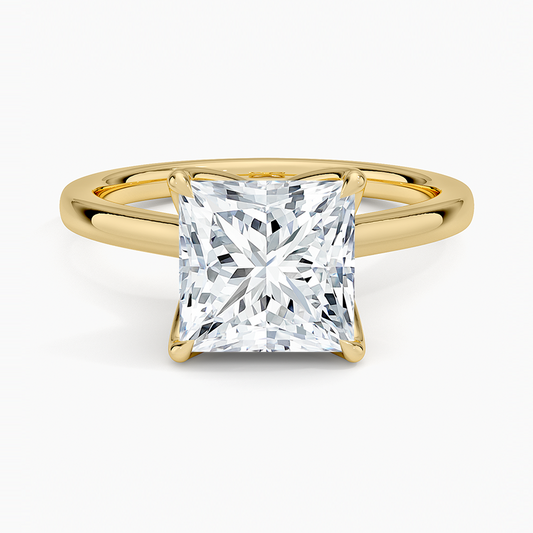 Elodie Cathedral Solitaire Ring - Princess Cut Center Stone