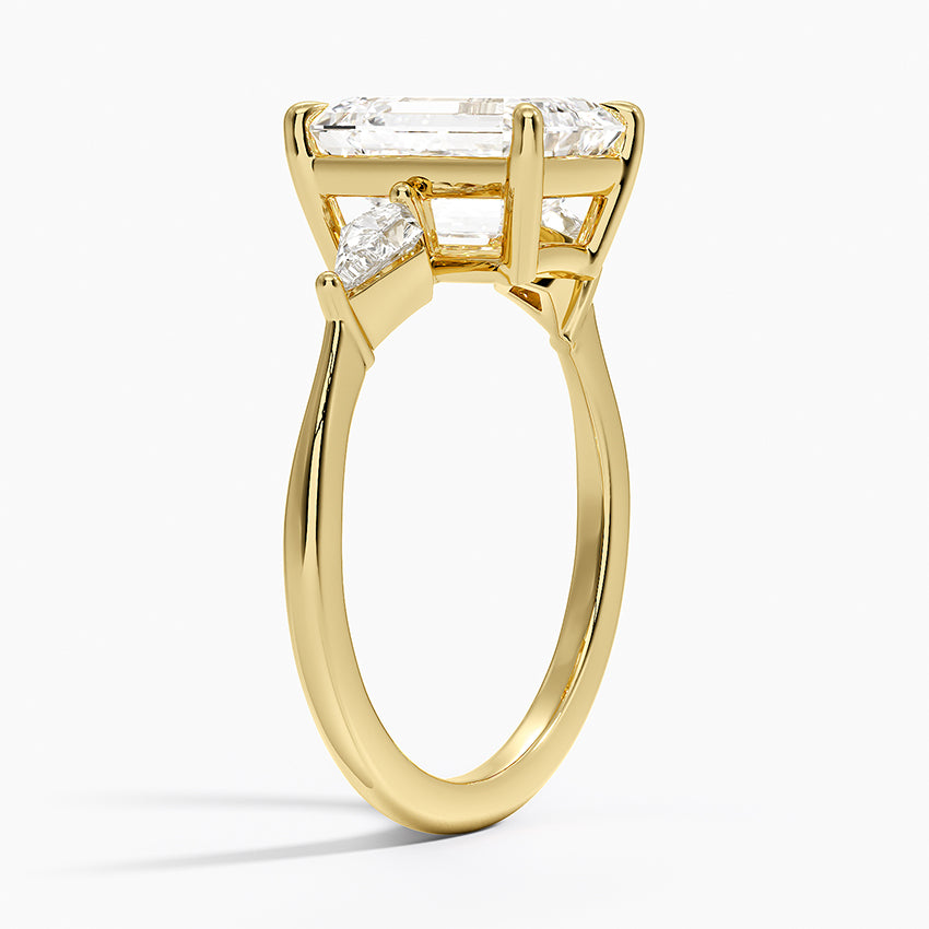 Luxe Cometa Three Stone Diamond Ring (1/3 ct. tw.) - Emerald Cut Center Stone