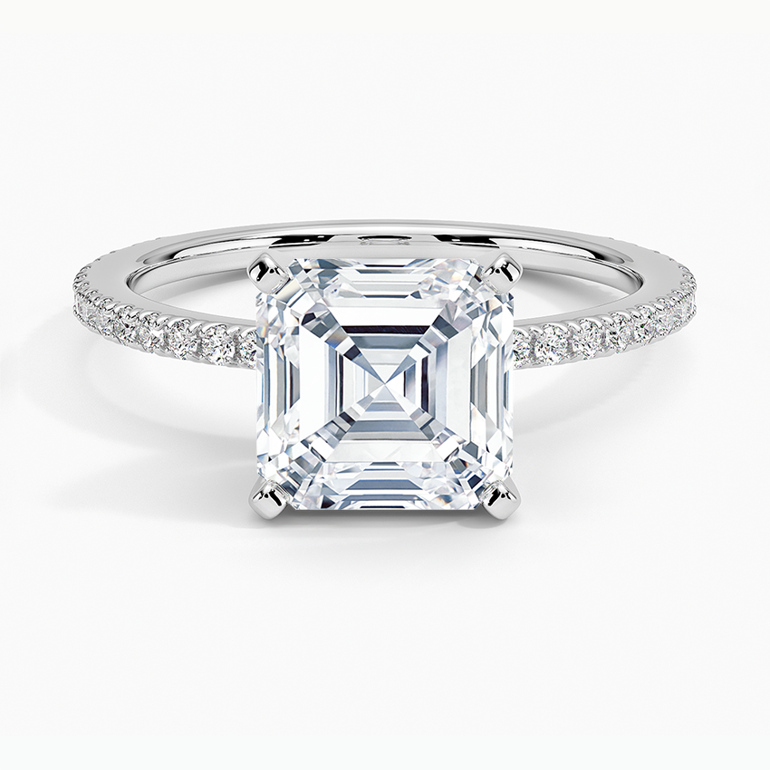 Ballad Three-Quarter Coverage Diamond Ring (1/4 ct. tw.) - Asscher Cut Center Stone