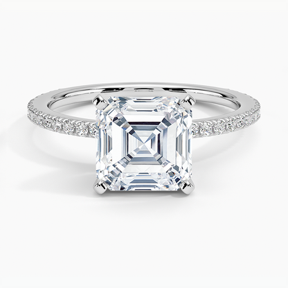 Ballad Three-Quarter Coverage Diamond Ring (1/4 ct. tw.) - Asscher Cut Center Stone