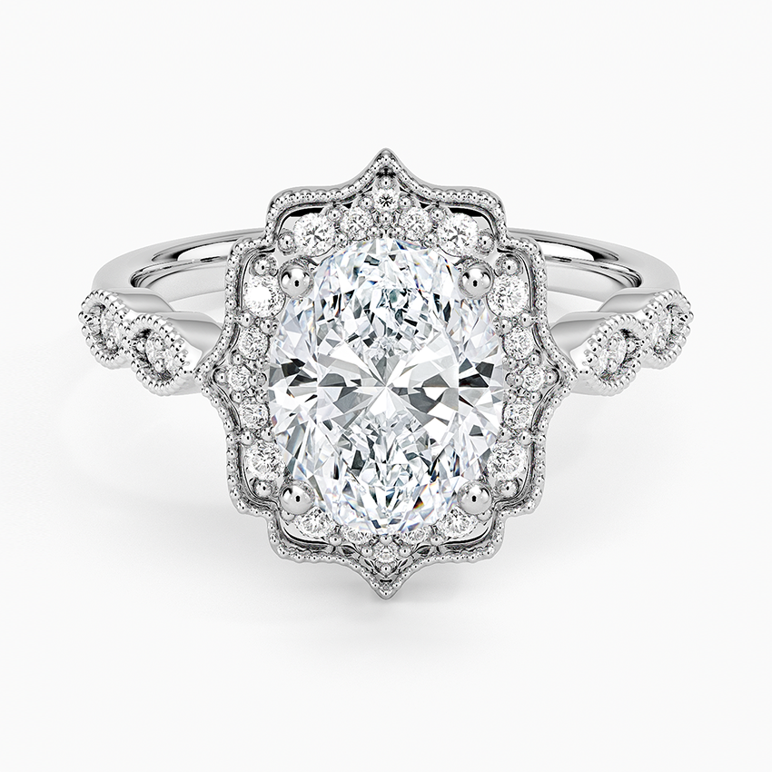 Cadenza Halo Diamond Ring - Oval Center Stone