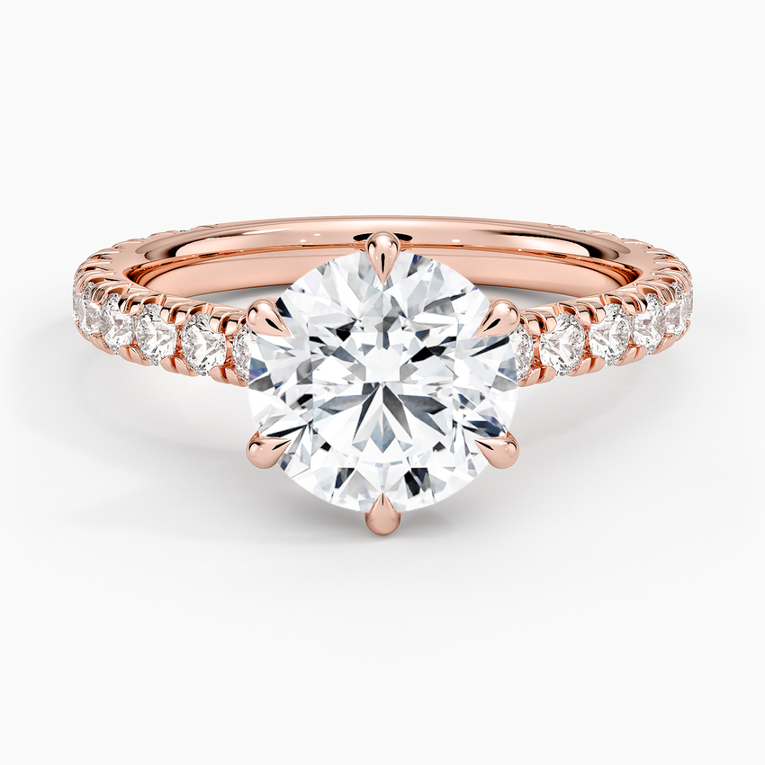 Sienna Three-Quarter Coverage Diamond Ring - Round Center Stone