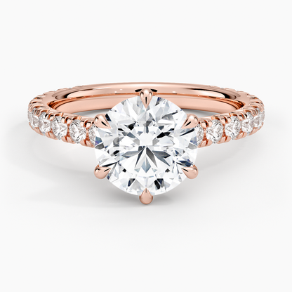 Sienna Three-Quarter Coverage Diamond Ring - Round Center Stone