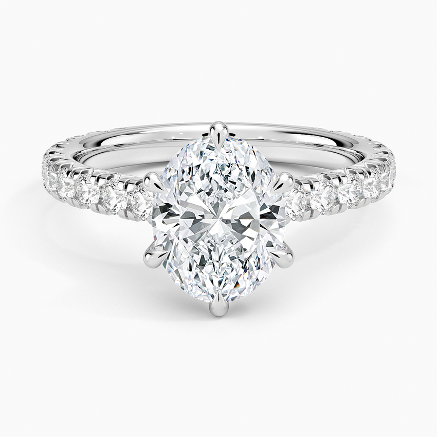 Sienna Three-Quarter Coverage Diamond Ring - Oval Center Stone