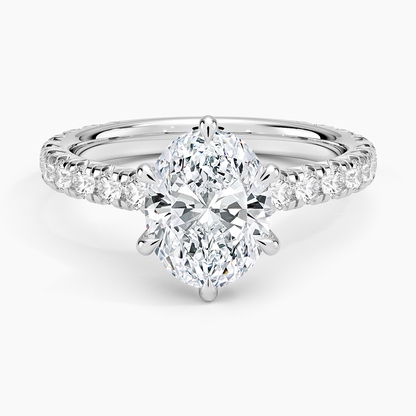 Sienna Three-Quarter Coverage Diamond Ring - Oval Center Stone
