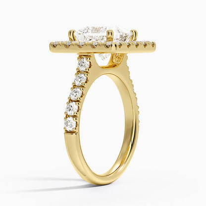Adele Halo Diamond Ring - Princess Cut Center Stone