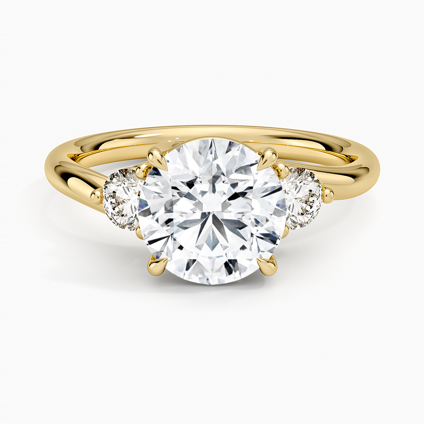 Atelier Three Stone Diamond Ring (1/3 ct. tw.) - Round Center Stone