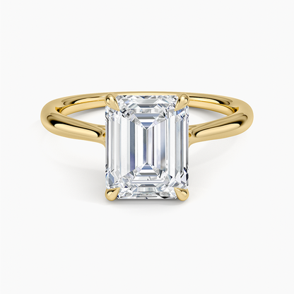 Freesia Cathedral Solitaire Ring - Emerald Cut Center Stone